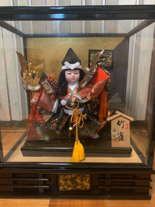 【端午の節句】武者人形　ガラスケース入り