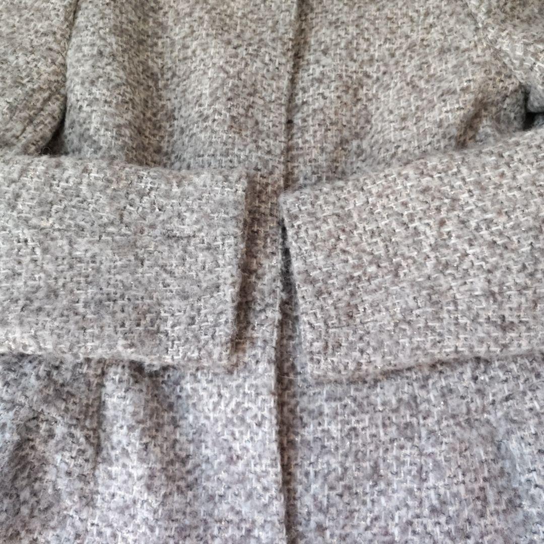 TOCCA ツイード ロングコート サイズ4 L〜XL相当　襟付き　ブローチ付き