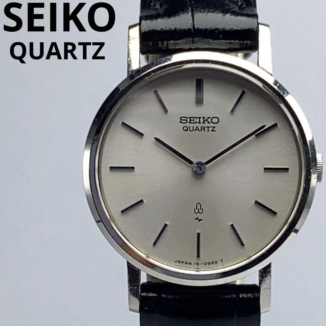 SEIKO QUARTZ 電池交換済 日本製 革ベルトBAMBI製新品
