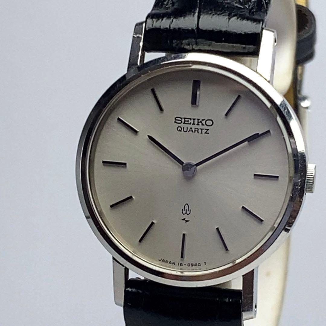 SEIKO QUARTZ 電池交換済 日本製 革ベルトBAMBI製新品