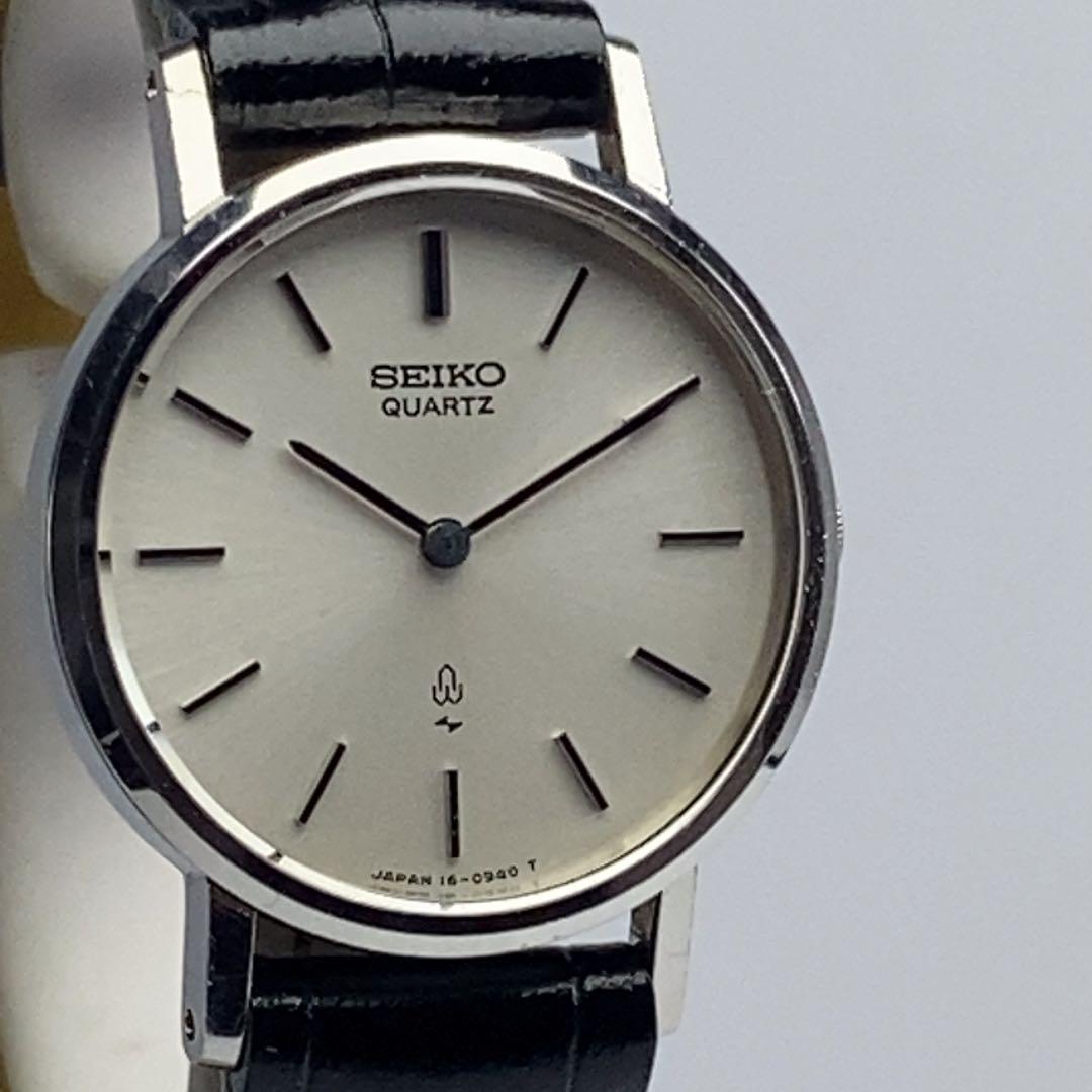 SEIKO QUARTZ 電池交換済 日本製 革ベルトBAMBI製新品