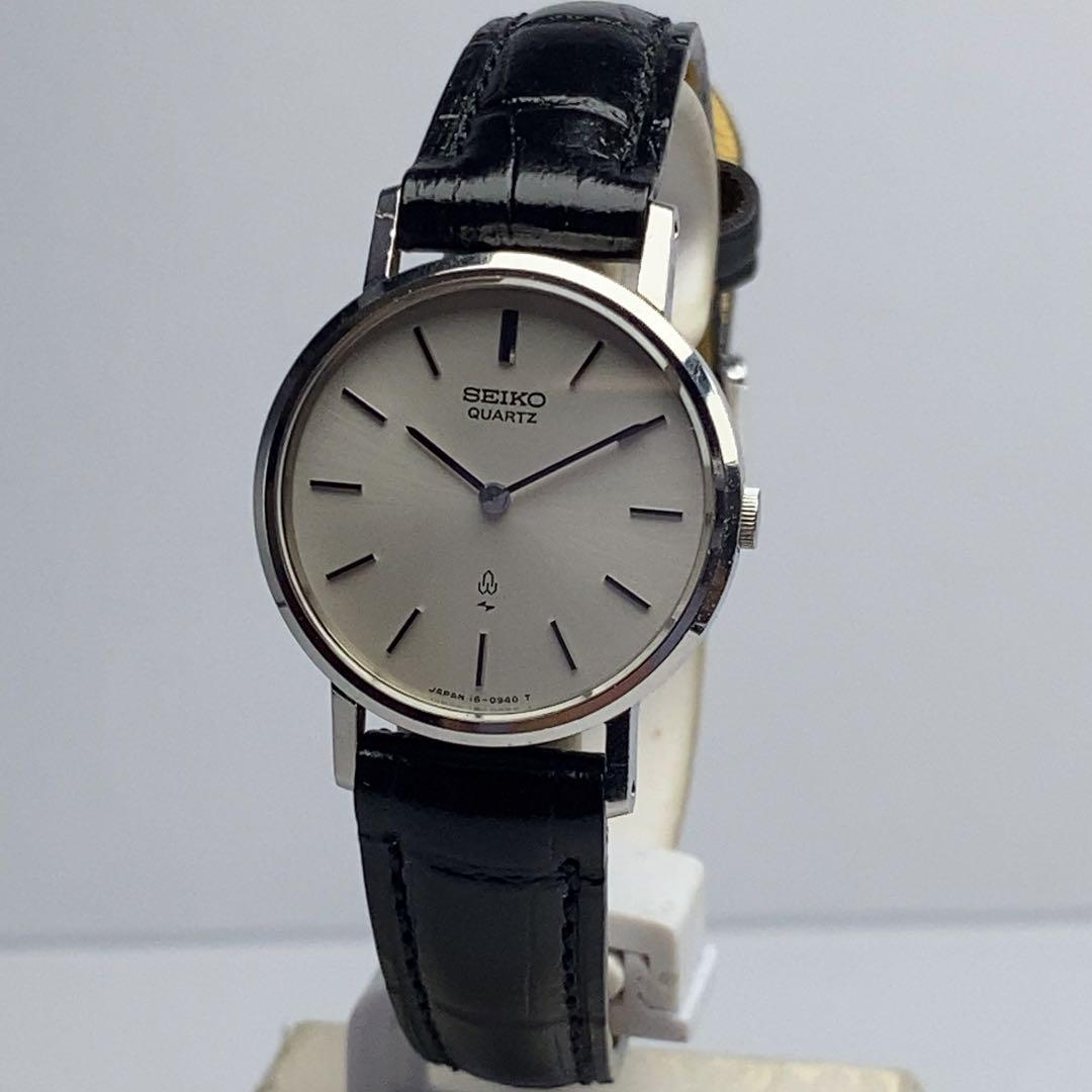 SEIKO QUARTZ 電池交換済 日本製 革ベルトBAMBI製新品