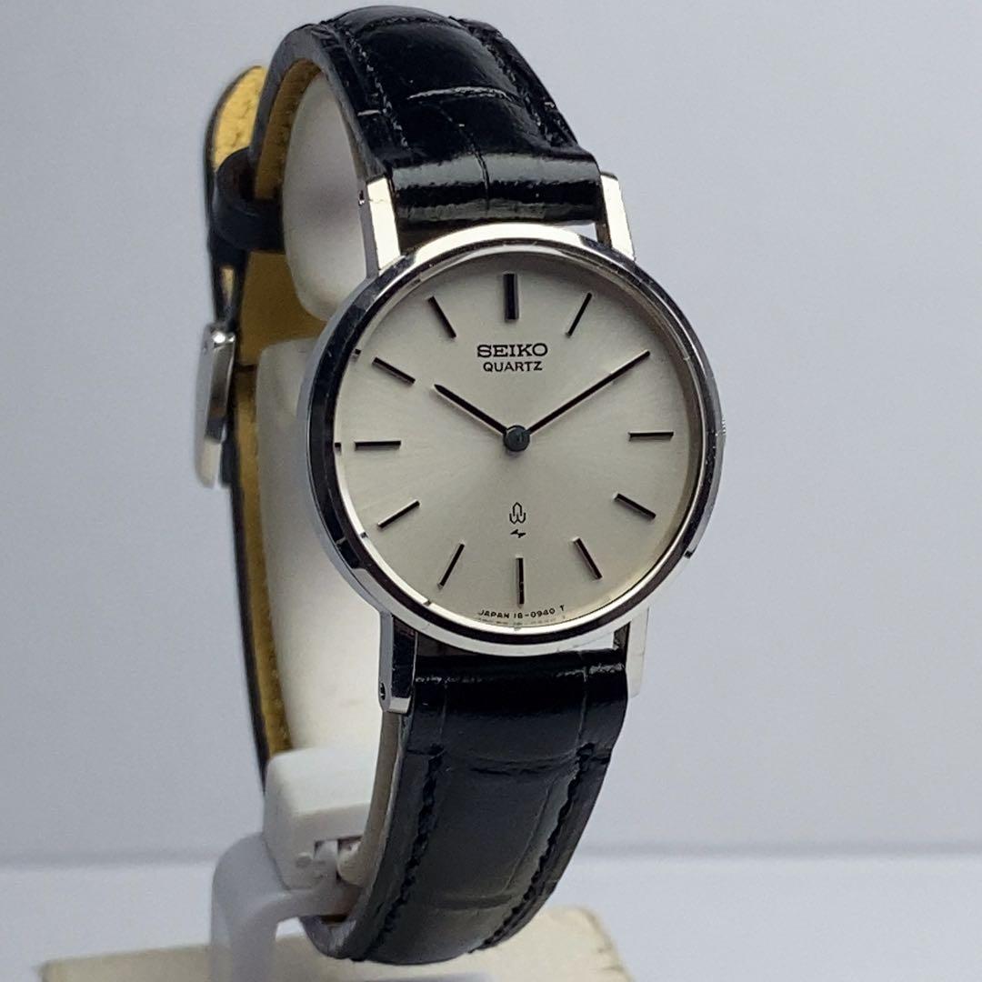 SEIKO QUARTZ 電池交換済 日本製 革ベルトBAMBI製新品