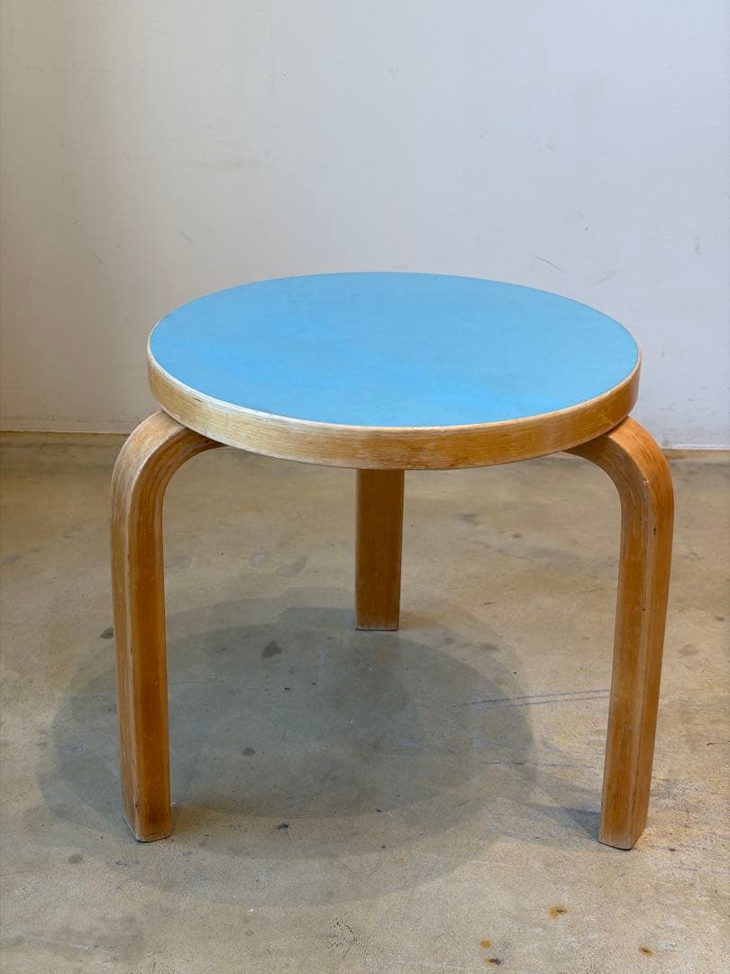 【希少・low】Artek スツール60 ローバージョン ブルーリノリウム