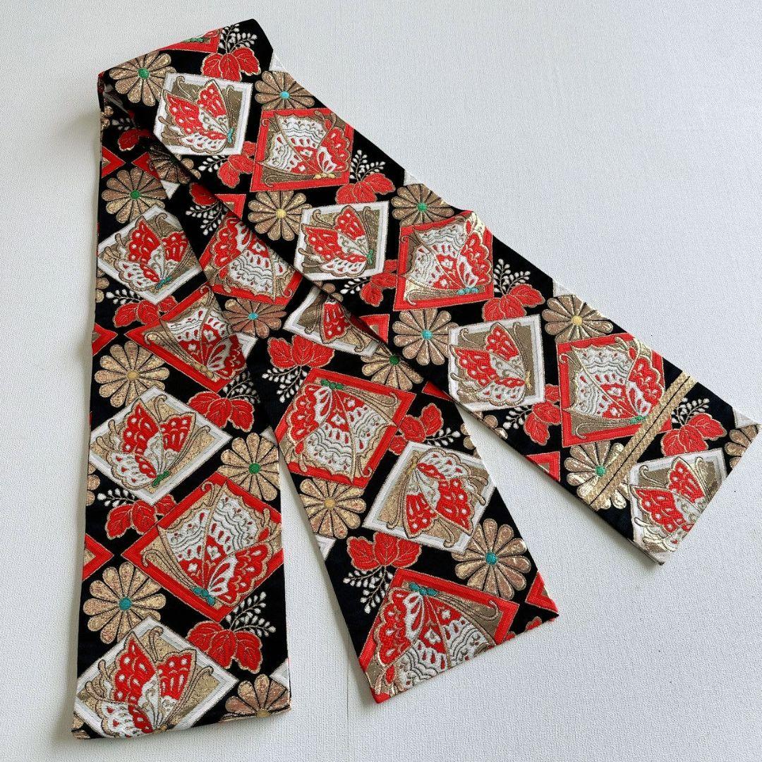 ぽっくりセット　昭和レトロ　七五三　７歳女の子　簡単半衿　黒丸帯　小物7082