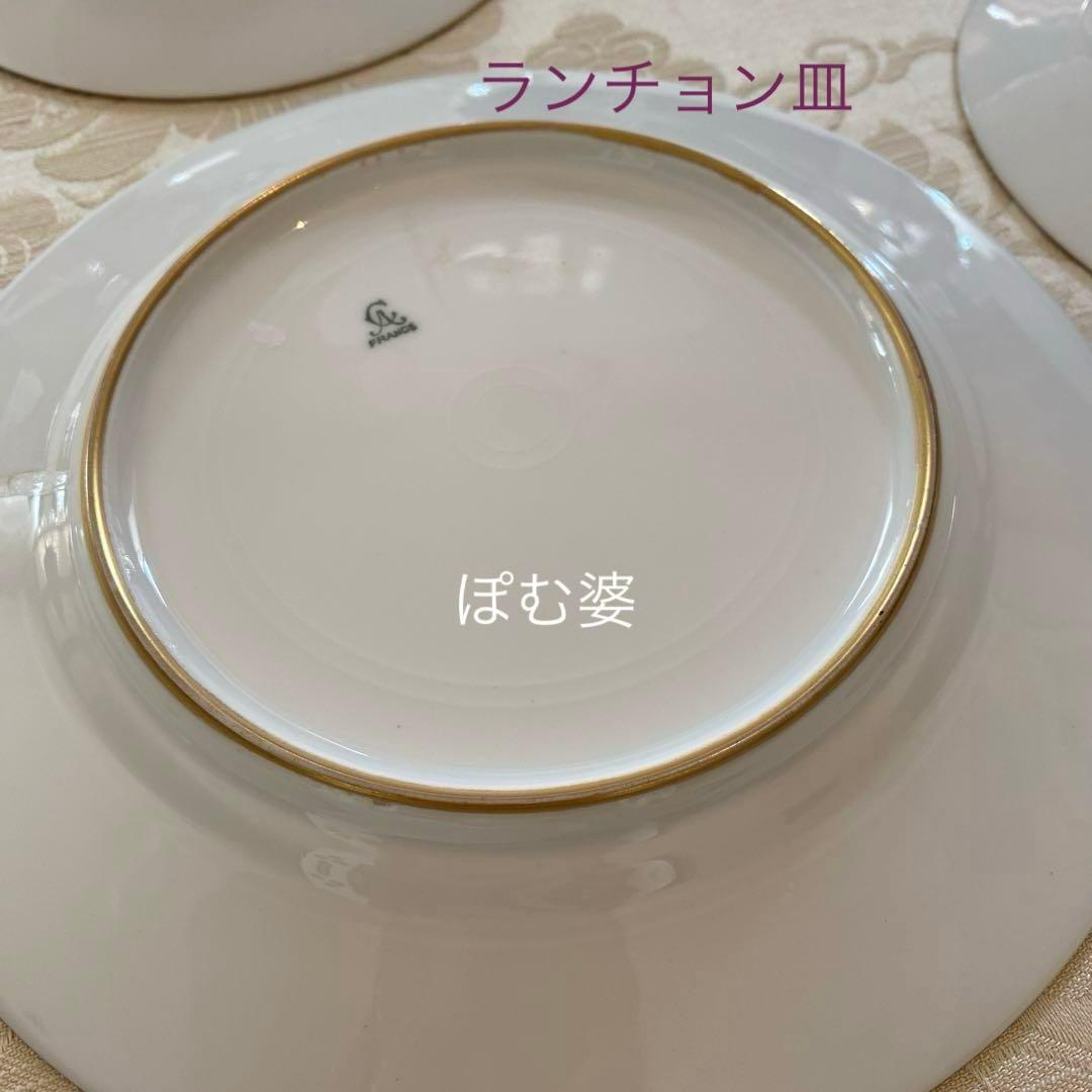 【アレンフェルト／リモージュ】花と金彩 手描き／パン皿 ティープレート ５枚