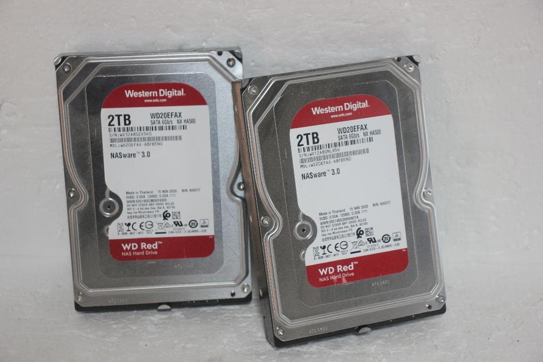 【健康状態注正常】3.5インチHDD WD RED 2TB 2個