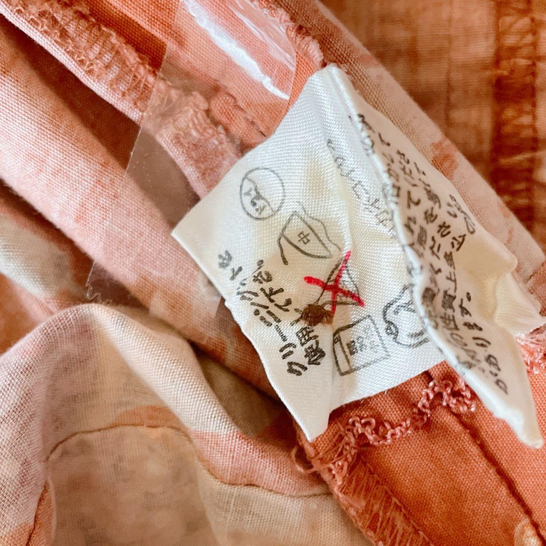 カネコイサオ ヴィンテージ 花柄 総柄 フルーツ ロングワンピ サーモンピンク