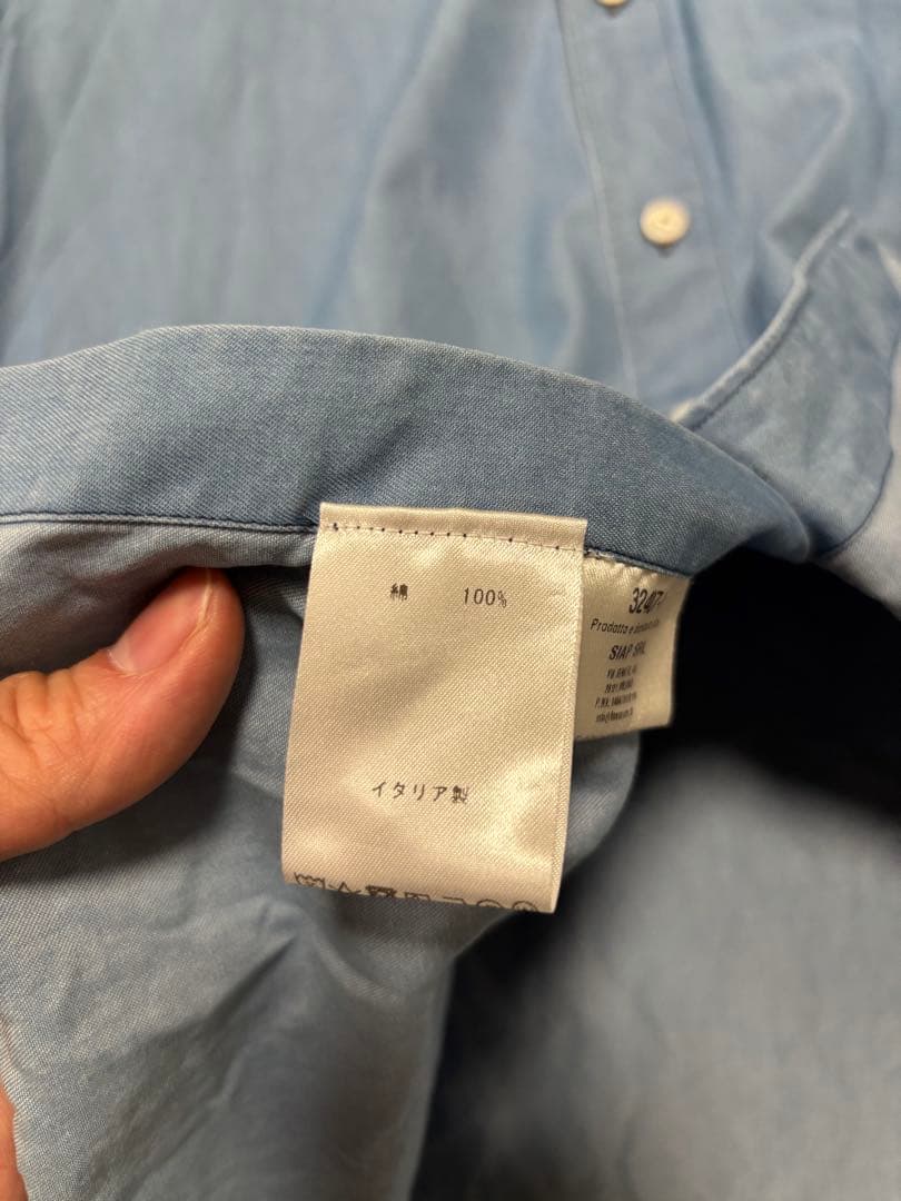 Finamore デニムシャツ/SIMONE(シモーネ) ユーズドブルー　XL