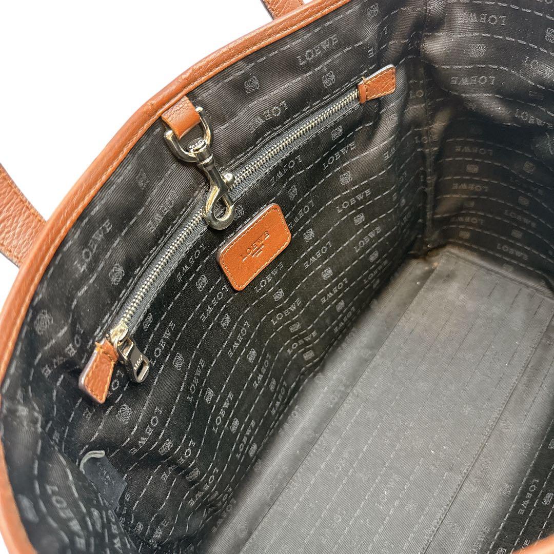 定番✨ロエベ ヘリテージ ロゴドン 肩掛け トートバッグ レザー ブラウン