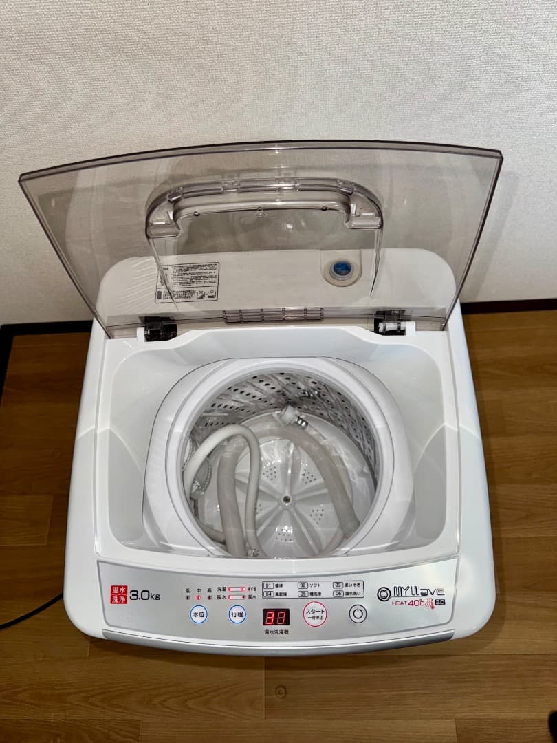 超美品 2024年製小型洗濯機 3kg MyWAVEHEAT40 首都圏無料配送