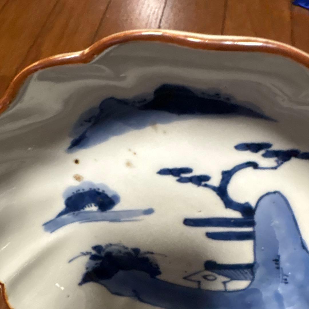 最処古伊万里染付なます皿（鉢）五個セット濃淡の色合い綺麗な山水こだわりの裏印名品