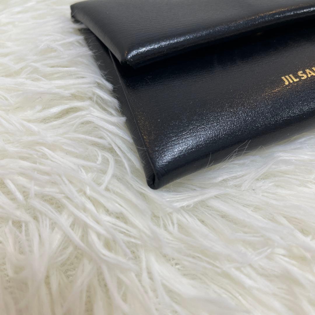 極美品✨ジルサンダー JIL SANDER ケース 財布 レザー 黒