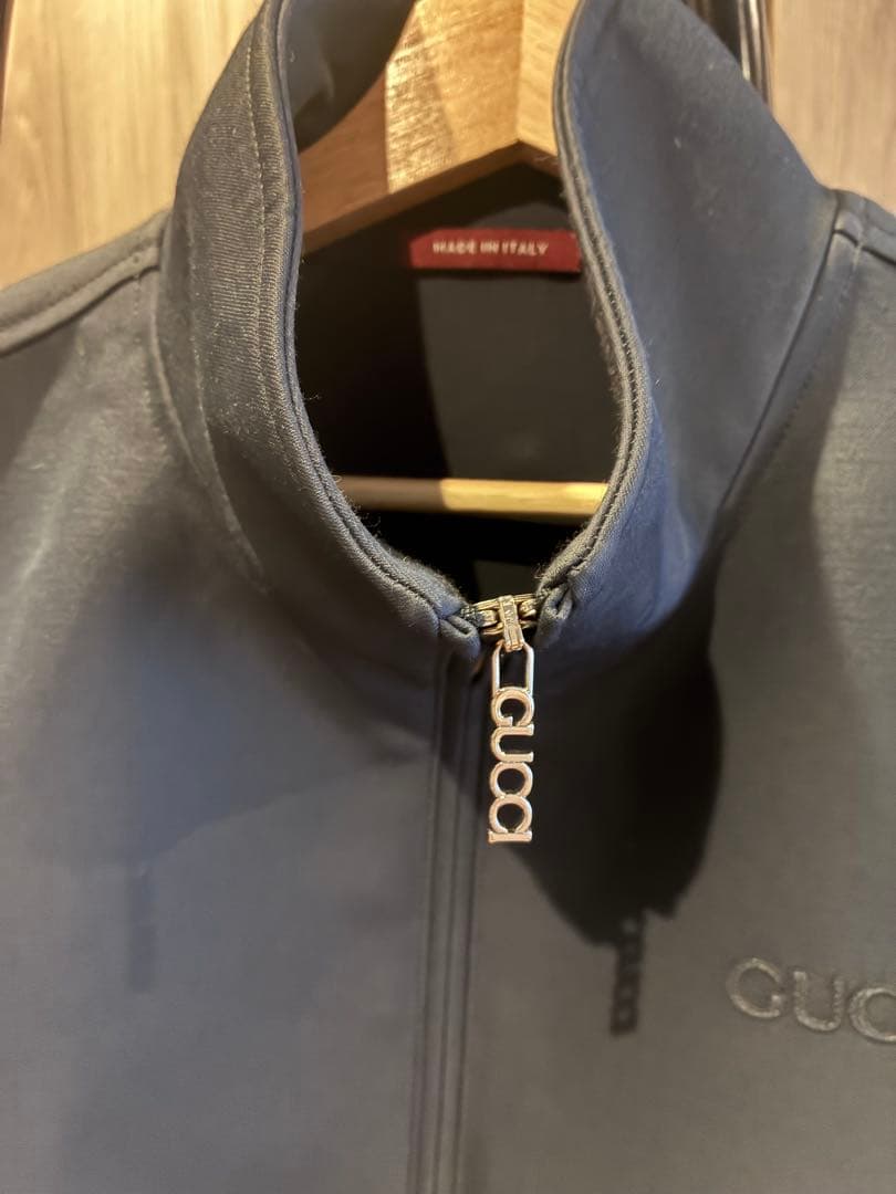GUCCI ウールアセテート エンブロイダリー　ジップジャケット 48