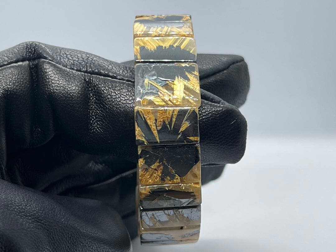 ひ*よ様 ①ゴールドルチルクォーツ太陽放射ルチルバングルブレスレット