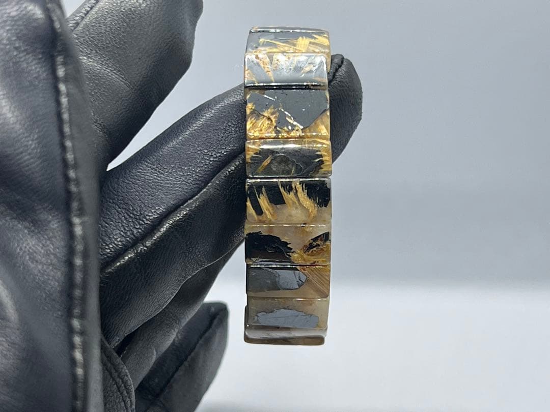 ひ*よ様 ①ゴールドルチルクォーツ太陽放射ルチルバングルブレスレット