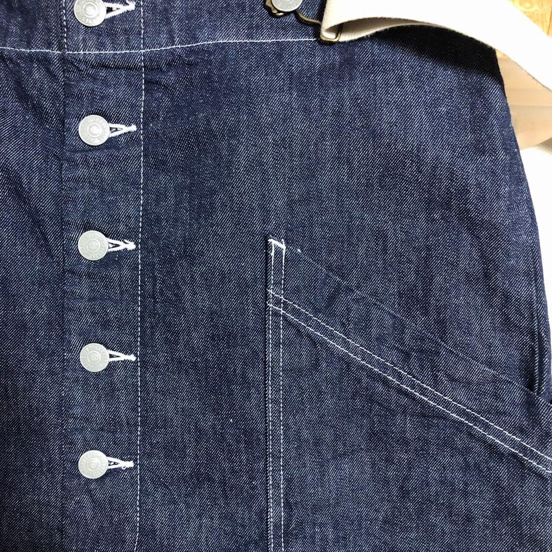 HARVESTY デニムサスペンダーガーデンパンツ