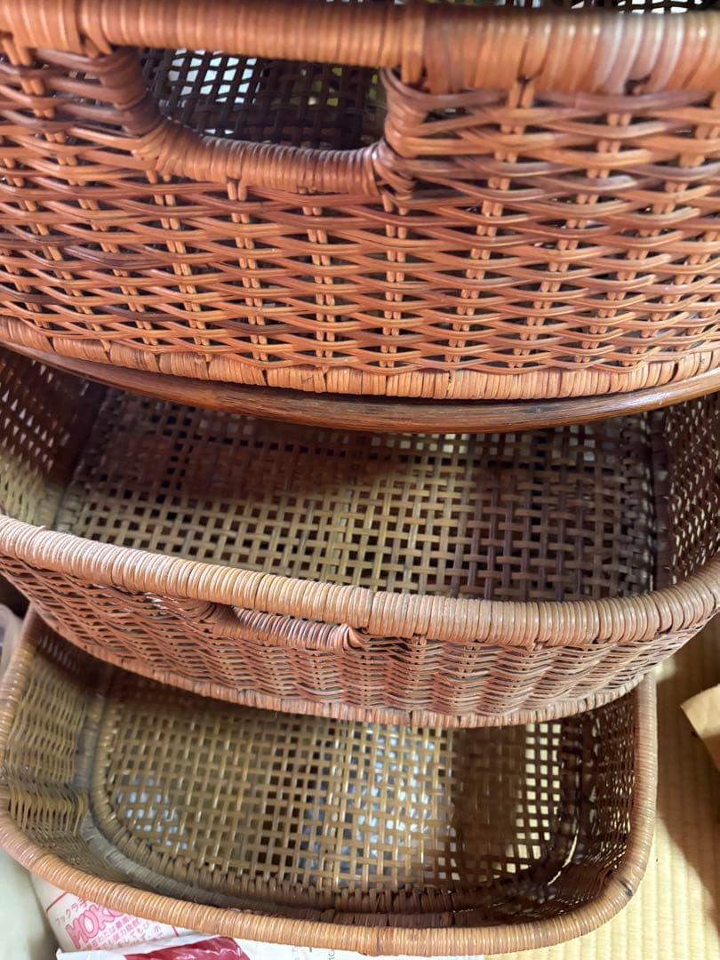 GYP1231 ラタン家具　籐家具　四段チェスト　昭和レトロ