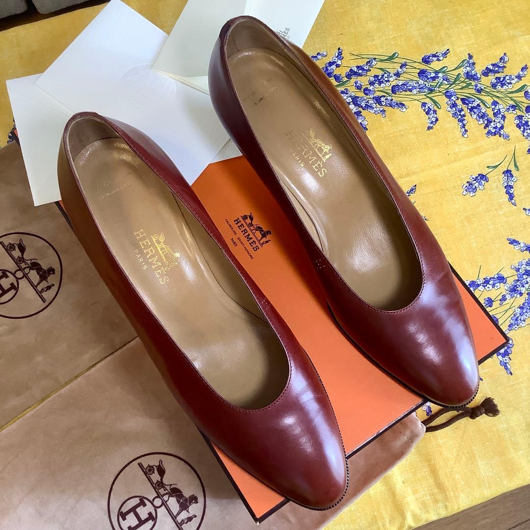 レア!美品! エルメス ヴィンテージ Hマーク アーモンドトゥ 23.5㎝