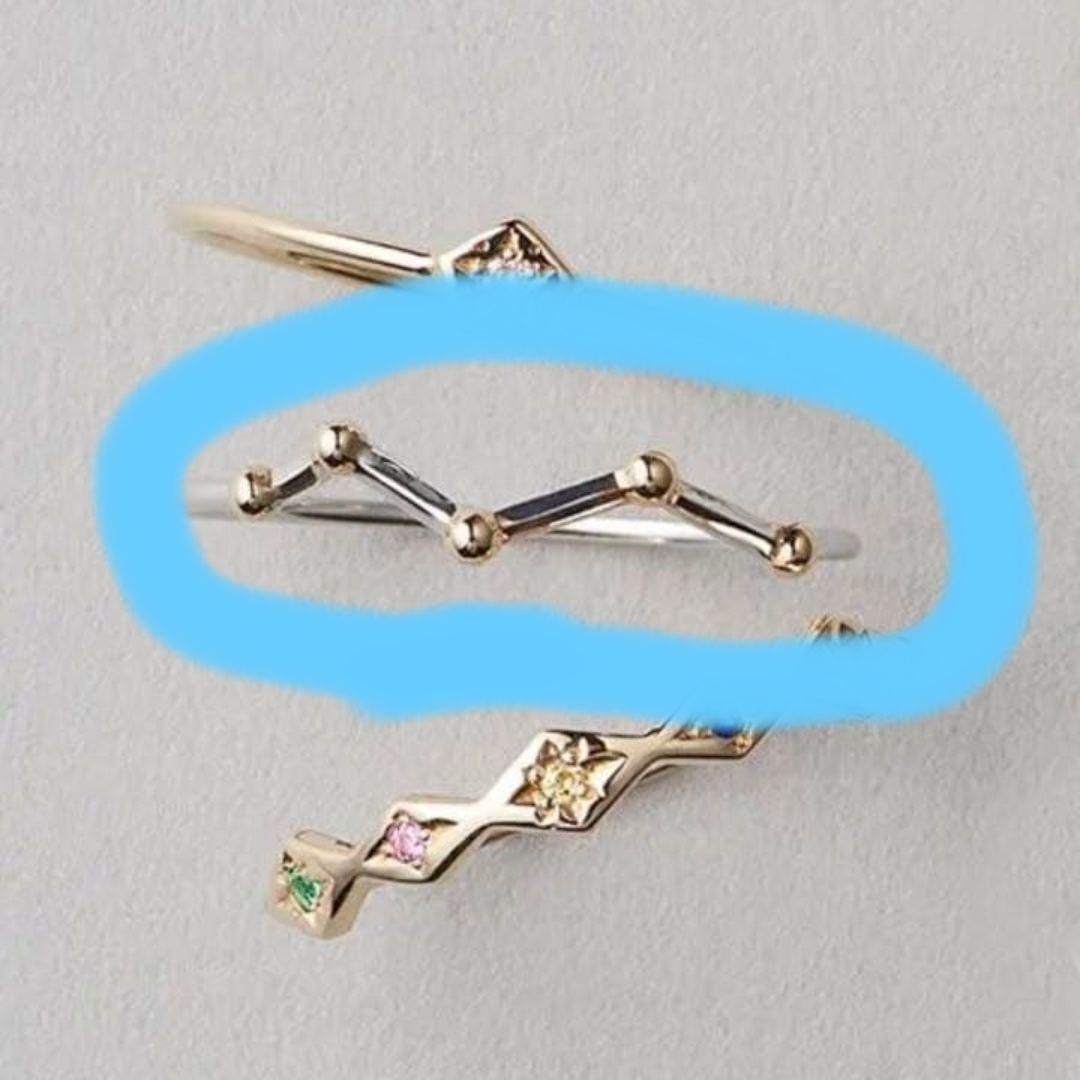 エテ✾k10　10金 クリスマス限定　ホワイトゴールド星座リング