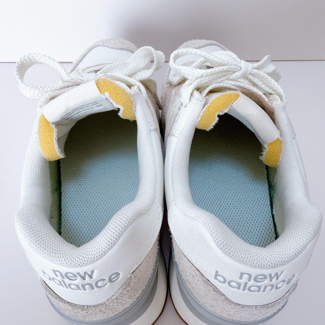 美品★New Balance 574 ホワイト スニーカー 厚底