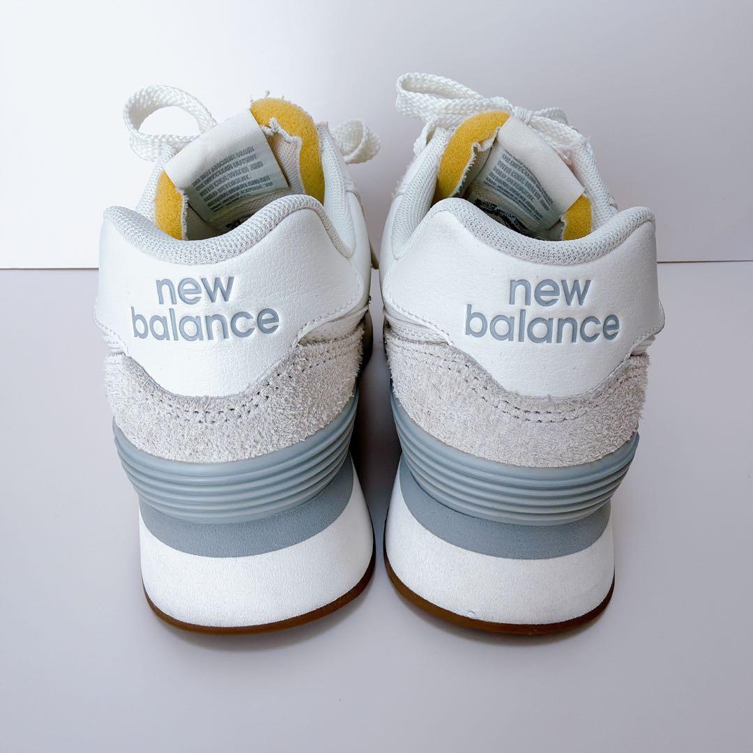 美品★New Balance 574 ホワイト スニーカー 厚底