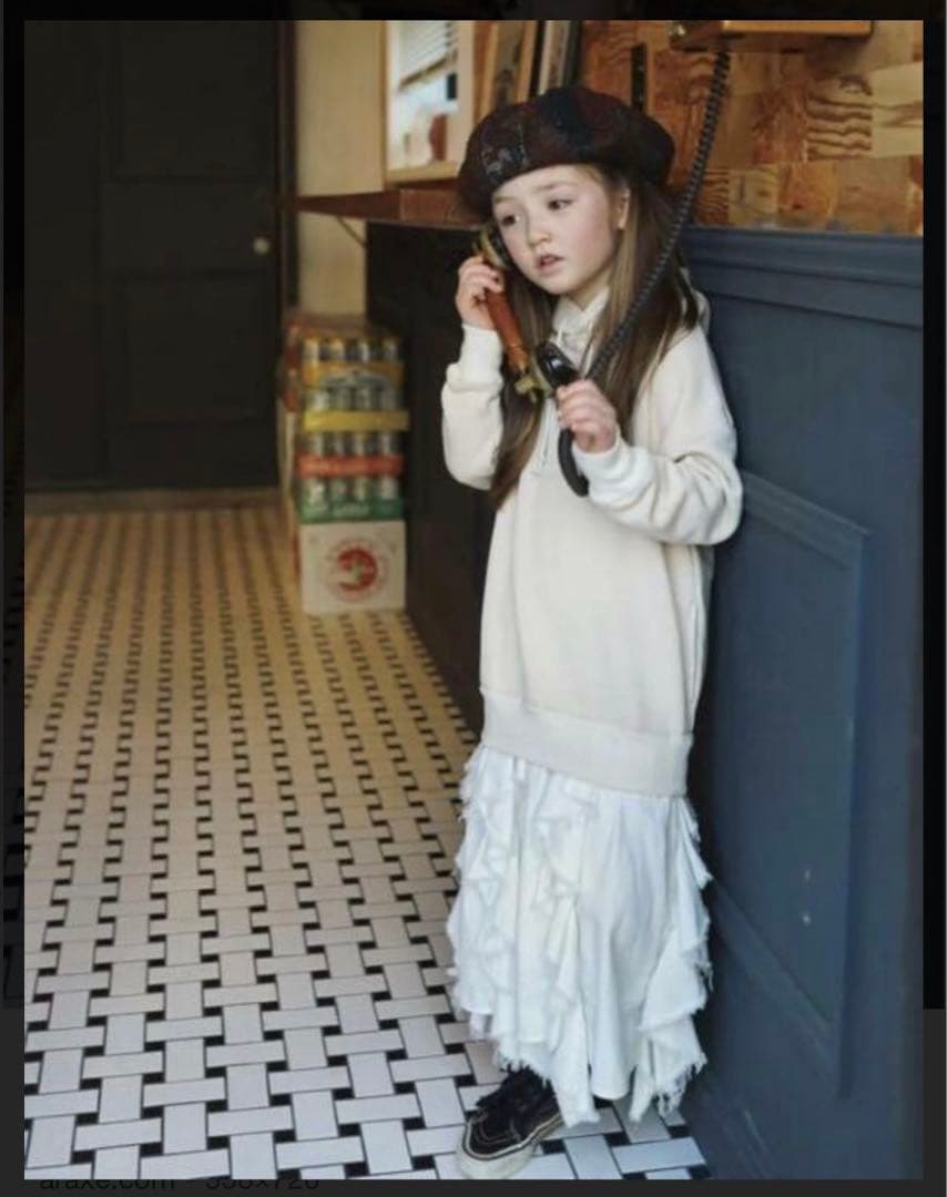 ゴートゥーハリウッド ユラユラドッキングワンピース 白 オフホワイト 01