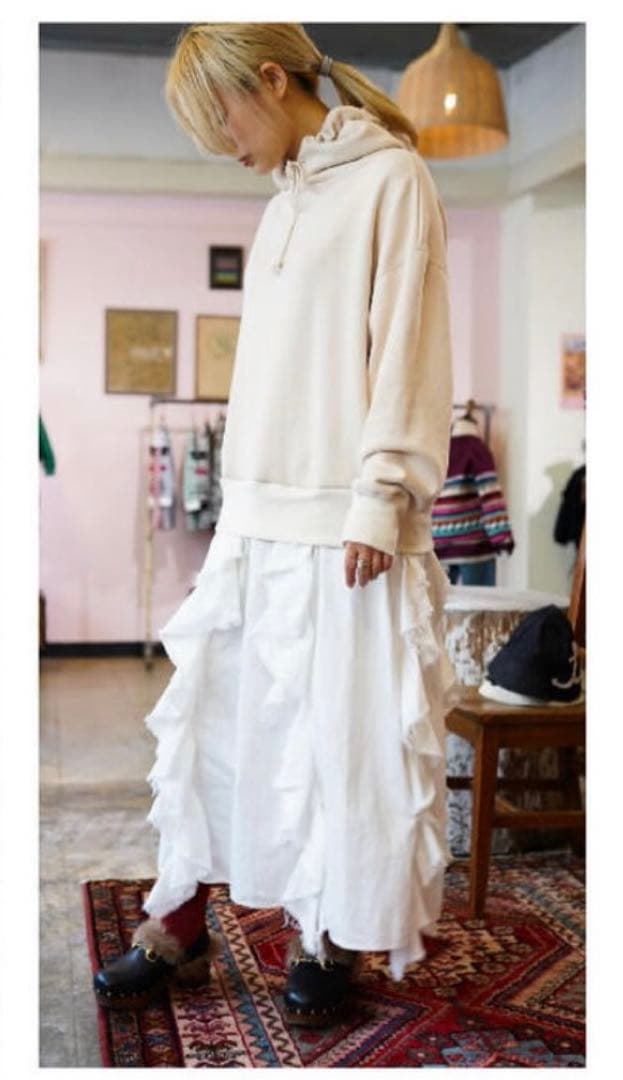 ゴートゥーハリウッド ユラユラドッキングワンピース 白 オフホワイト 01