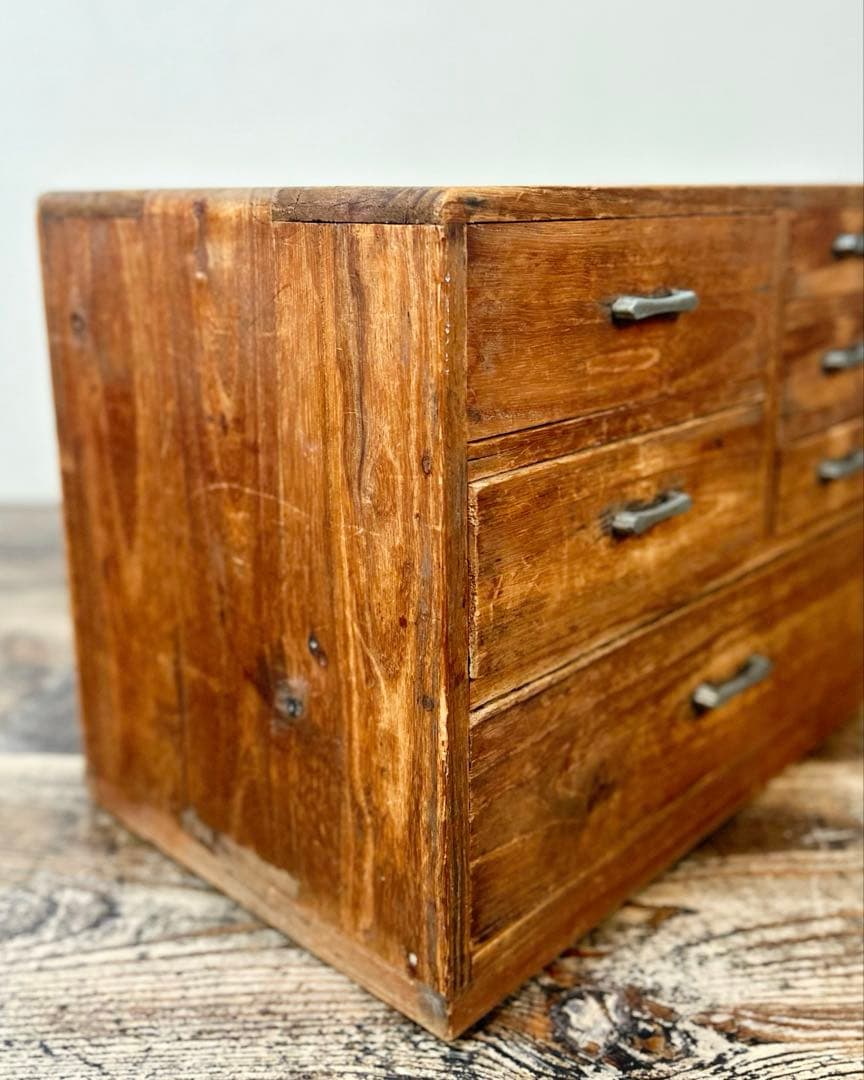 美品　小引き出し 箪笥 木製 昭和初期 古家具 無垢材 道具箱 収納棚