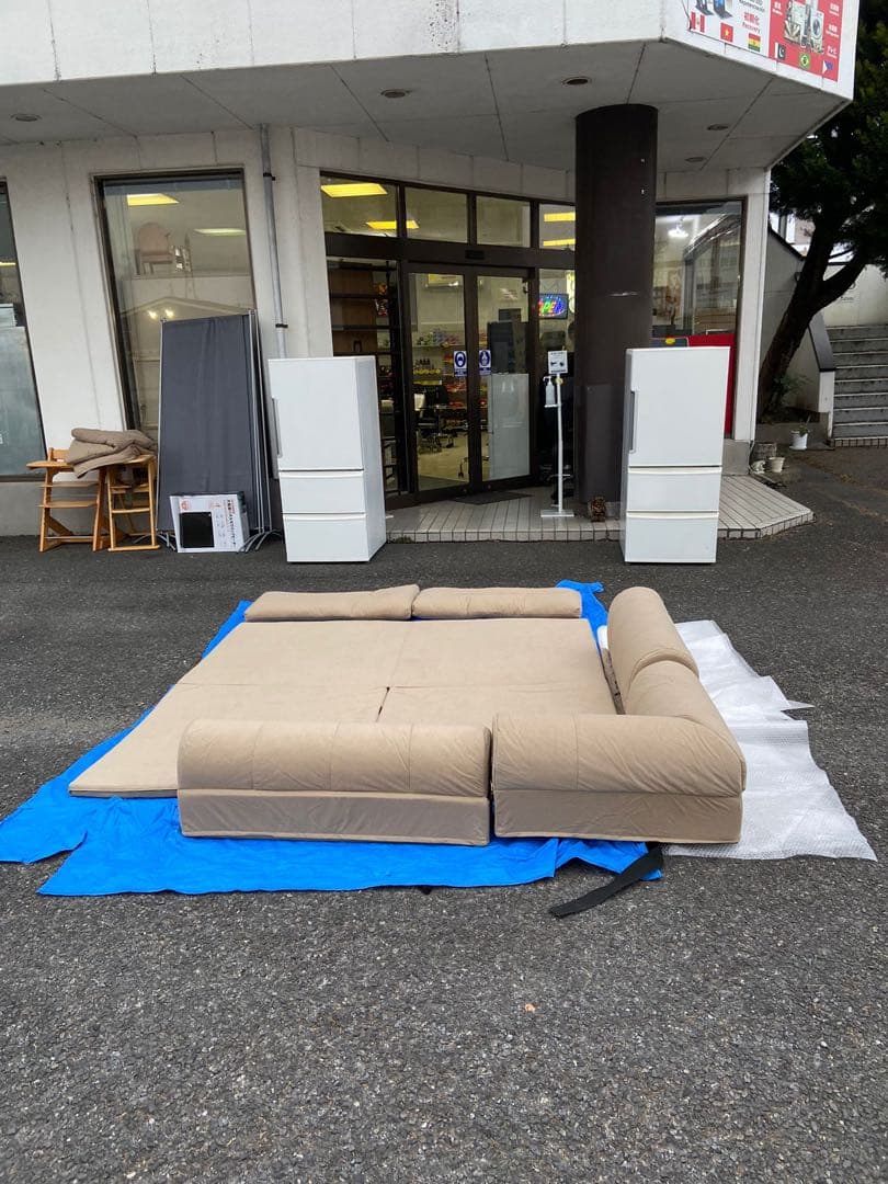 クッション付き ごろ寝ソファ 215 x 215cm