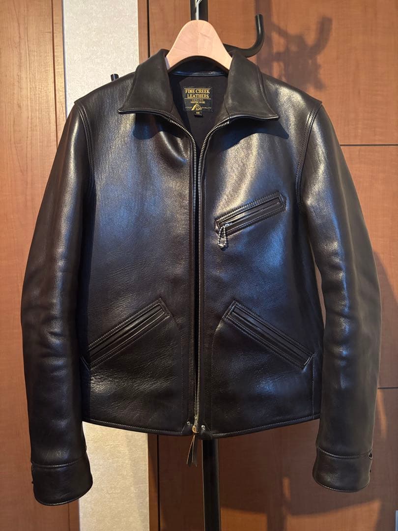 ファインクリークレザーズ　サンタアニタ　レザースポーツジャケット　36　黒　馬革