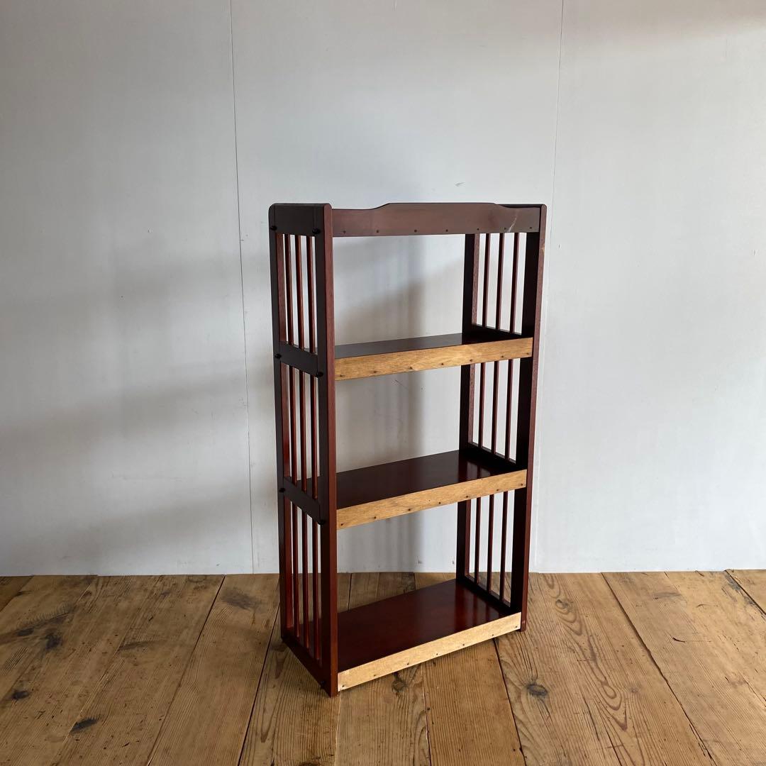 アンティーク オープンラック 本棚 飾り棚 無垢材 レトロ Y90