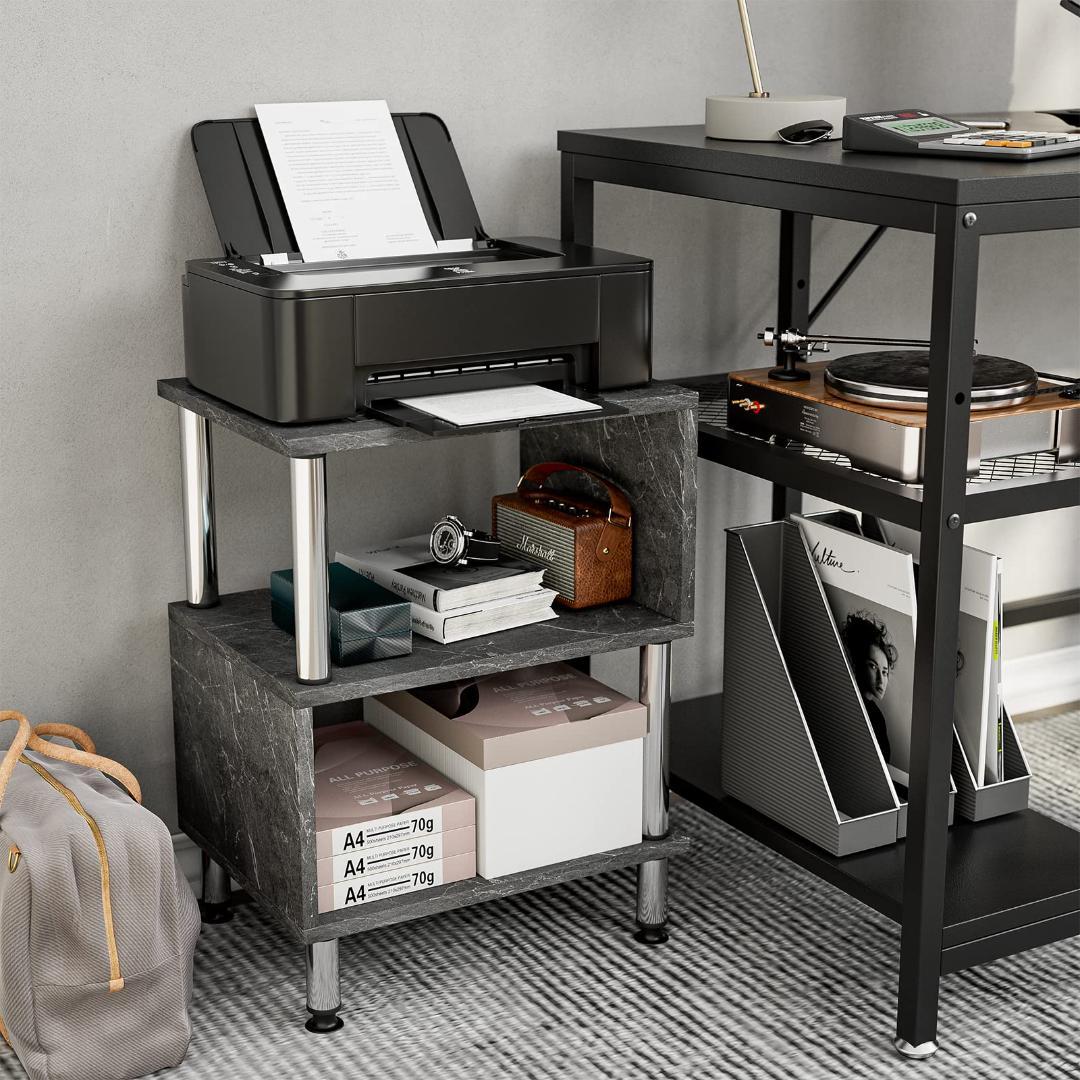 見せる収納S型サイドテーブル ブラック シンプル 大理石調