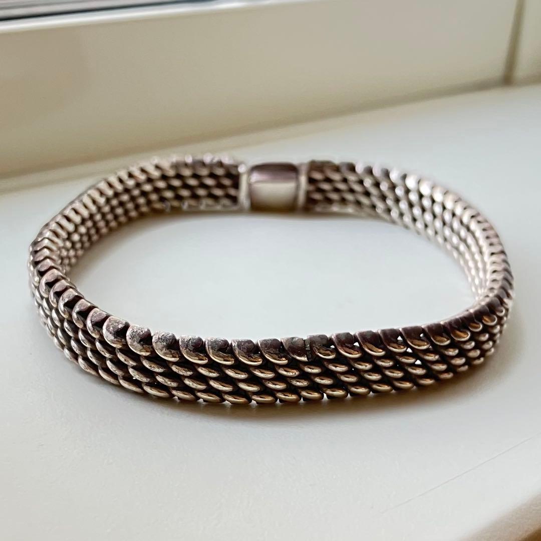 シルバー925 メッシュブレスレット ヴィンテージ
