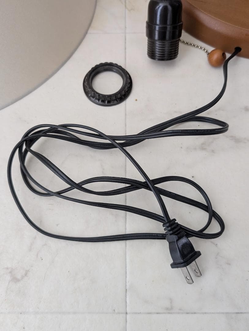 90年代 ビンテージ ファブリックシェード×ウッド スタンド フロアライト 美品