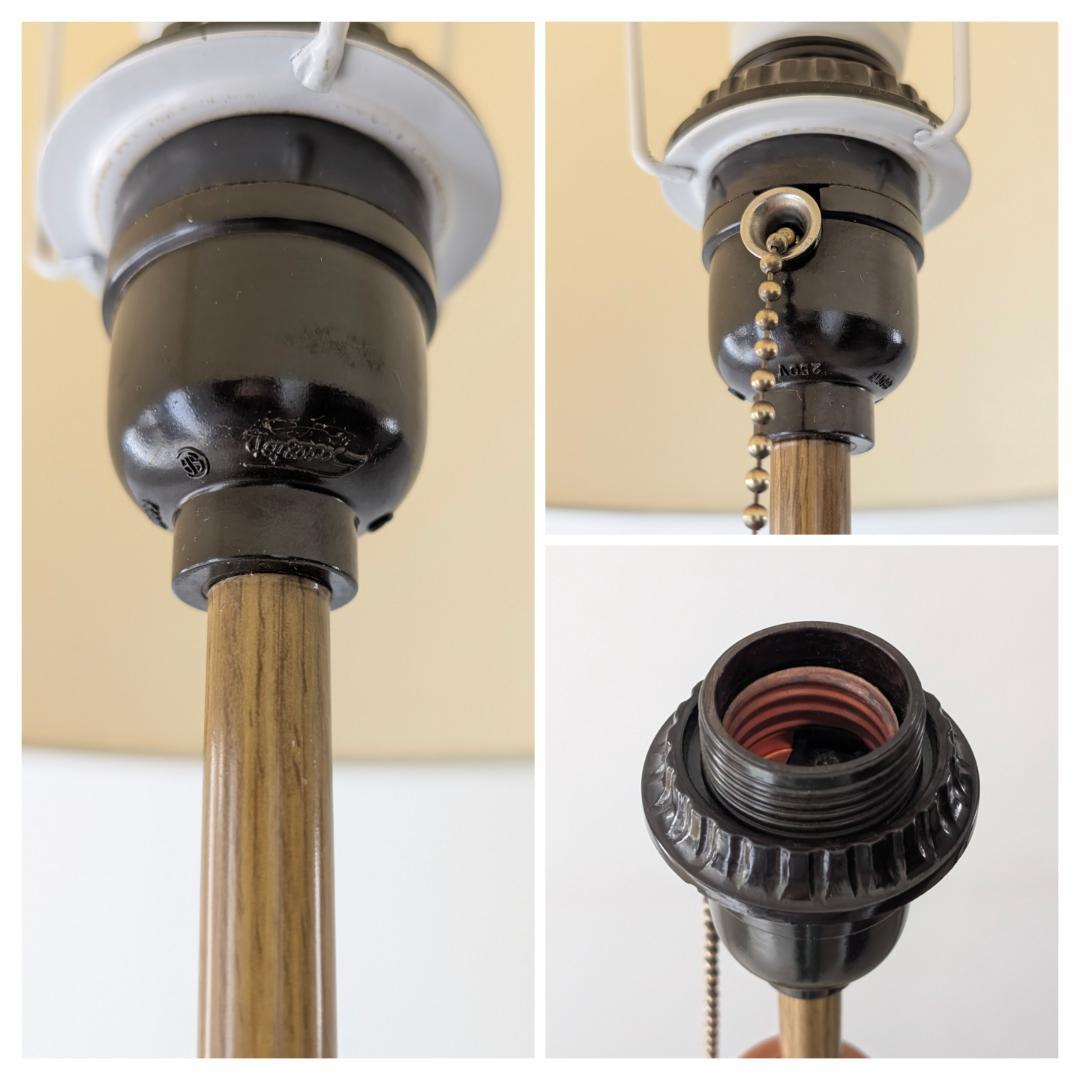 90年代 ビンテージ ファブリックシェード×ウッド スタンド フロアライト 美品