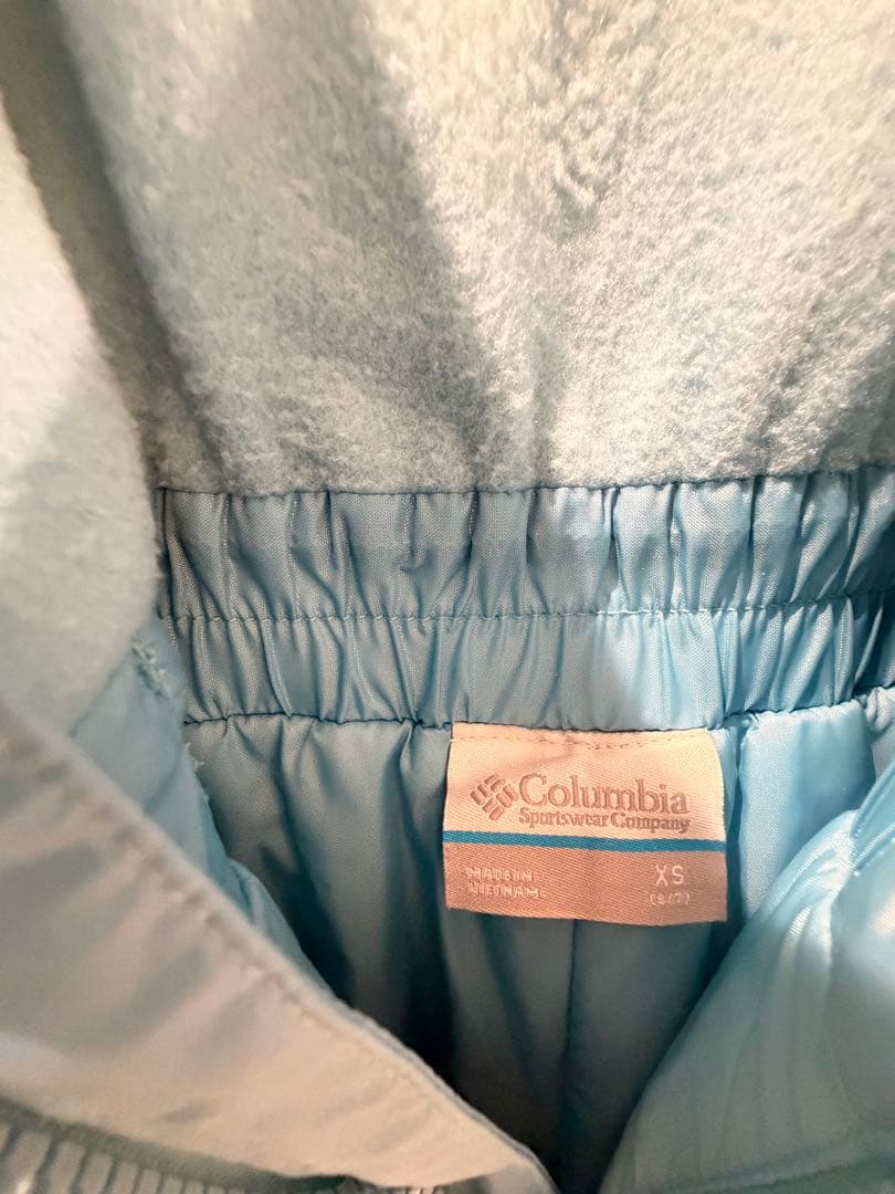 Columbia 子ども用スキーウェア 水色と青 フード付き サイズXS