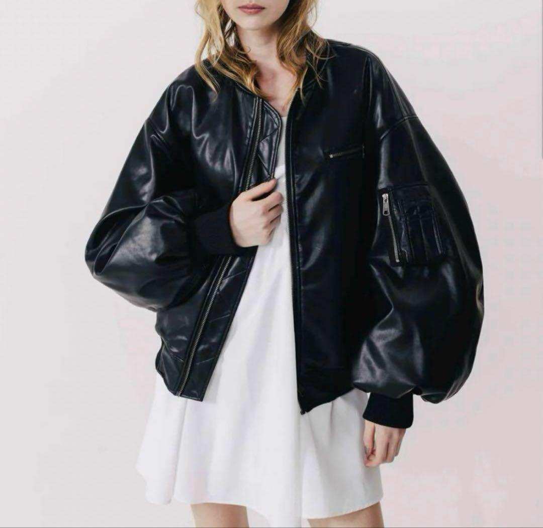 ジャケット・アウター thetoe OXFORD LEATHER MA-1