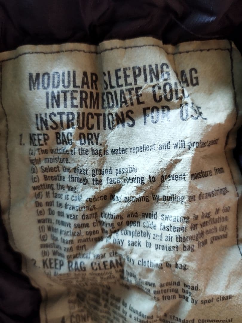 (4872)US.モジュラースリープシステムセット　米軍実物　ユーズド　良品