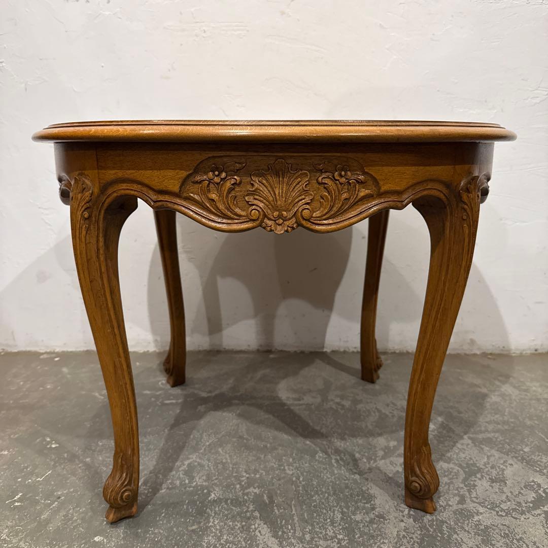 ヴィンテージ　木製サイドテーブル　コーヒーテーブル　猫脚