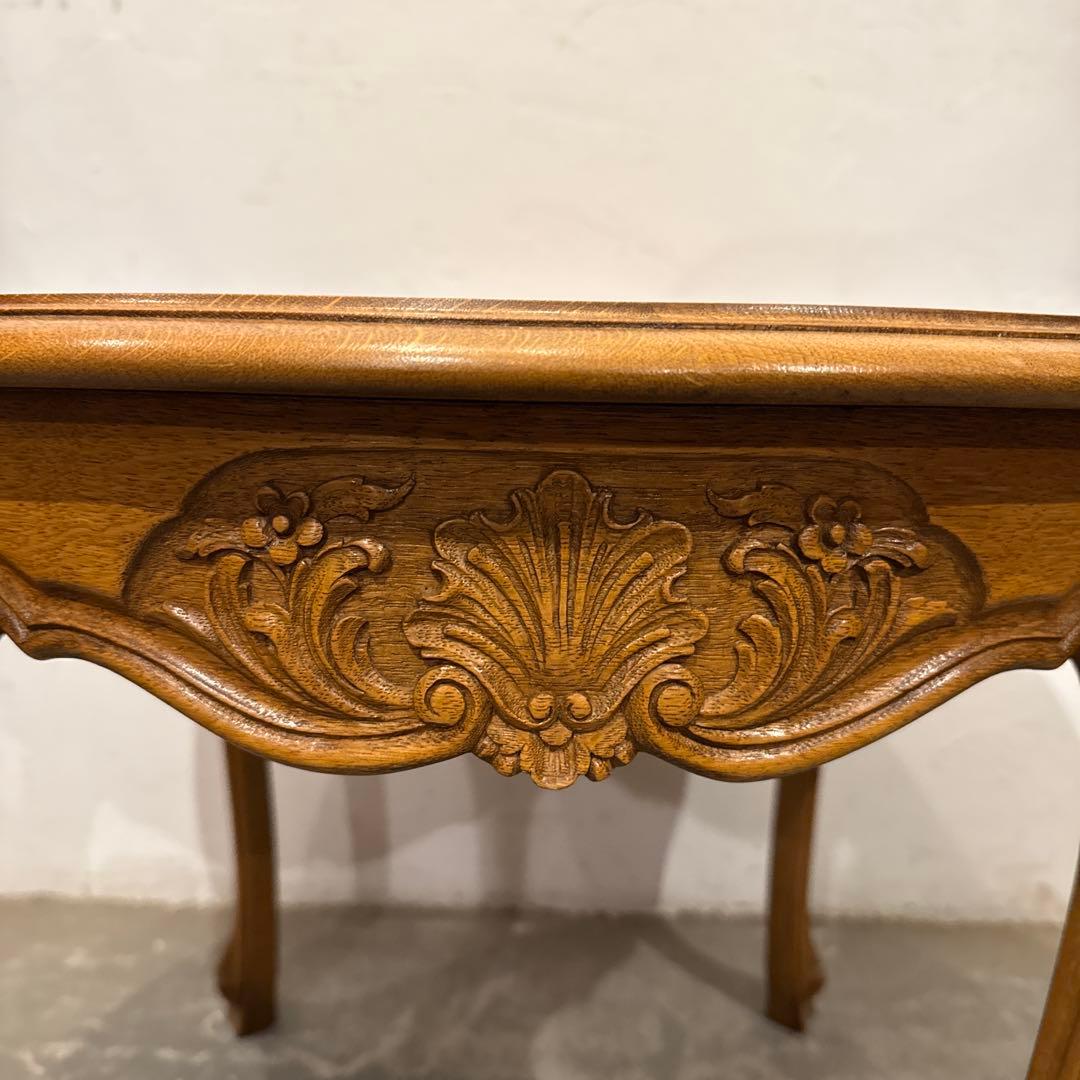 ヴィンテージ　木製サイドテーブル　コーヒーテーブル　猫脚