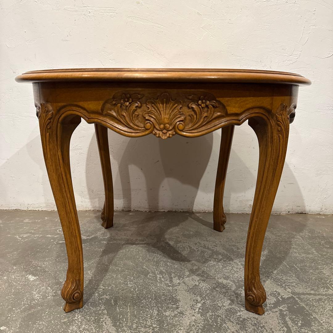 ヴィンテージ　木製サイドテーブル　コーヒーテーブル　猫脚