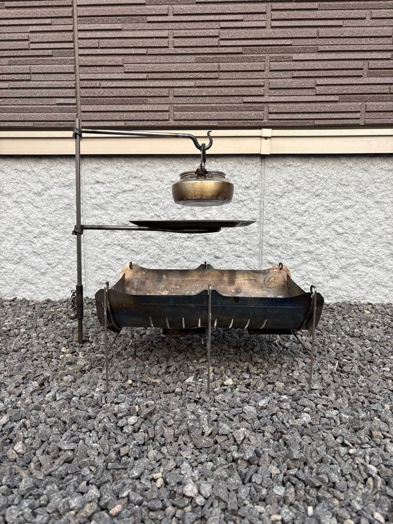 ハンドメイド　焚き火ハンガー　ファイヤーアンカー