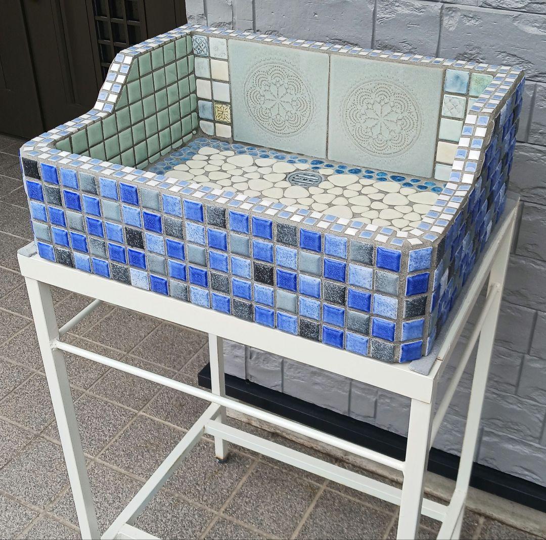 カサブランカタイルガーデンシンク約47cm×約37cm　スタンドセット