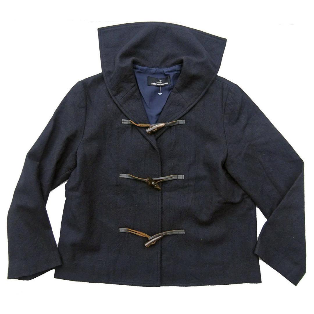 AD1992トリココムデギャルソン) セーラーカラーショート丈ダッフルコート黒