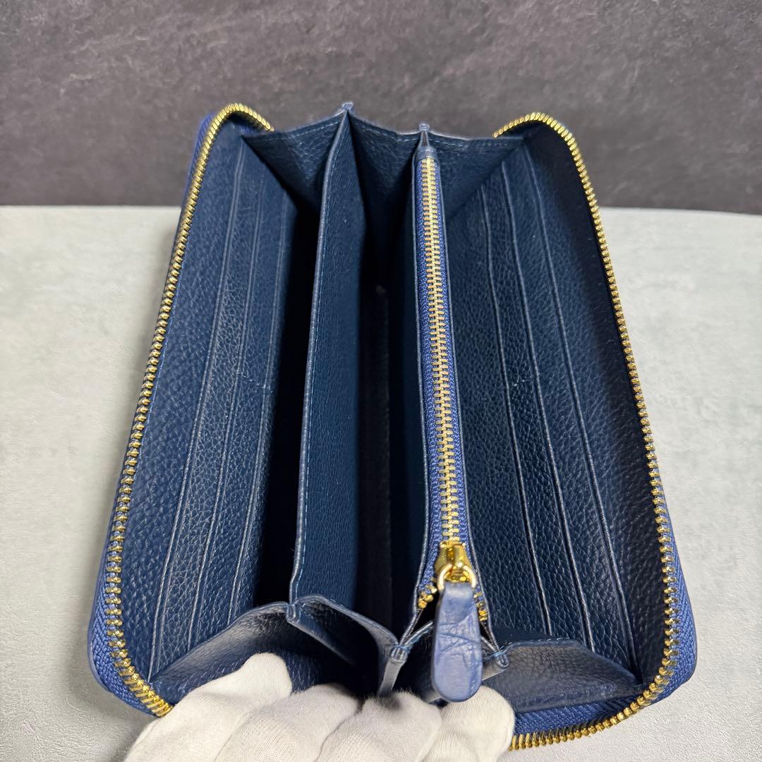 新入荷 クロコダイル 長財布 ネイビーブルー ワニ本革 メンズ レディース