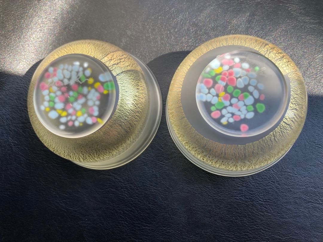 黒木国昭　グラスアート宮崎　グラス　小鉢　向付　酒杯　2点　サイン入り　デザート