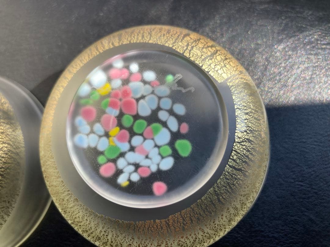 黒木国昭　グラスアート宮崎　グラス　小鉢　向付　酒杯　2点　サイン入り　デザート