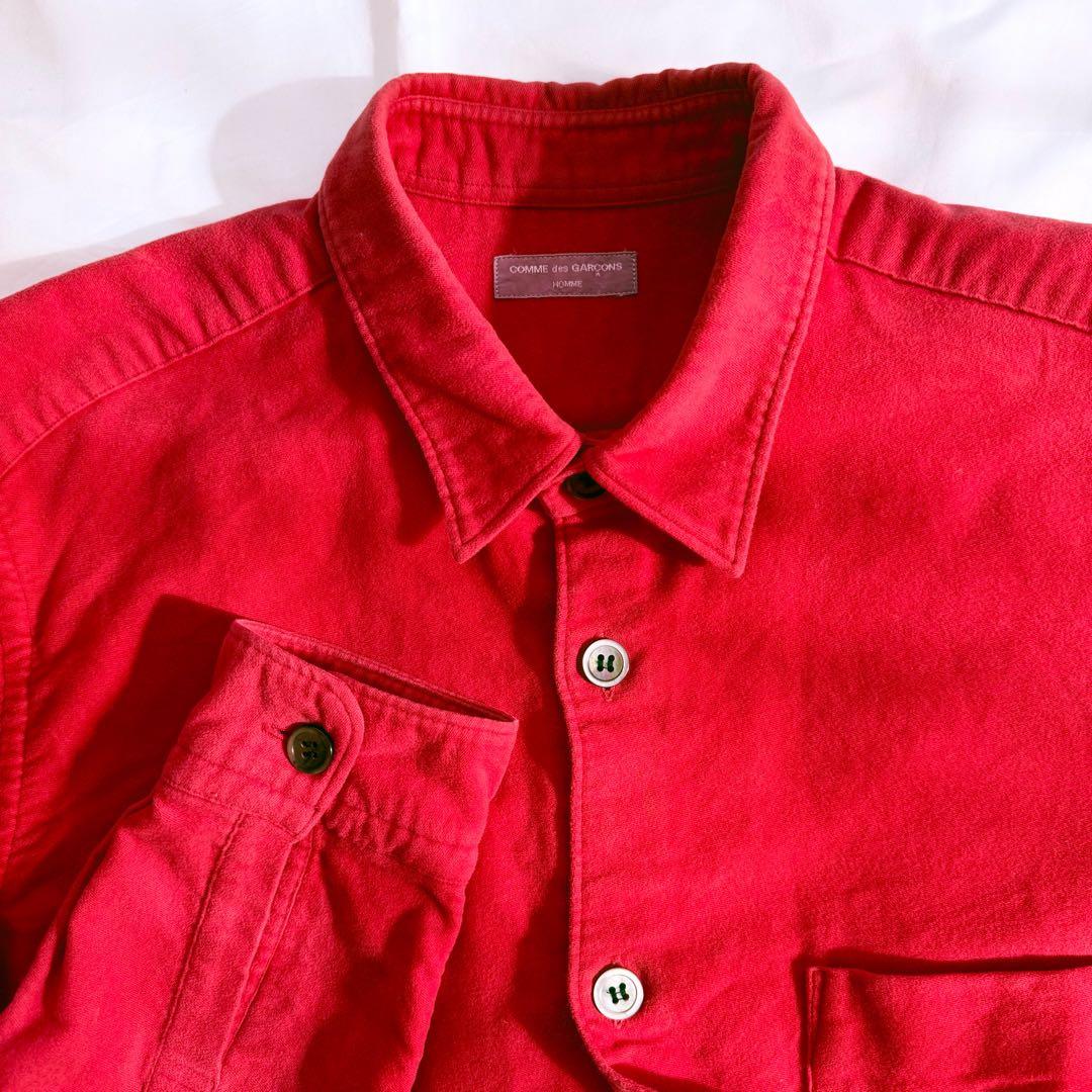 週末限定セール❗️コムデギャルソン田中オム　ネルシャツ　赤