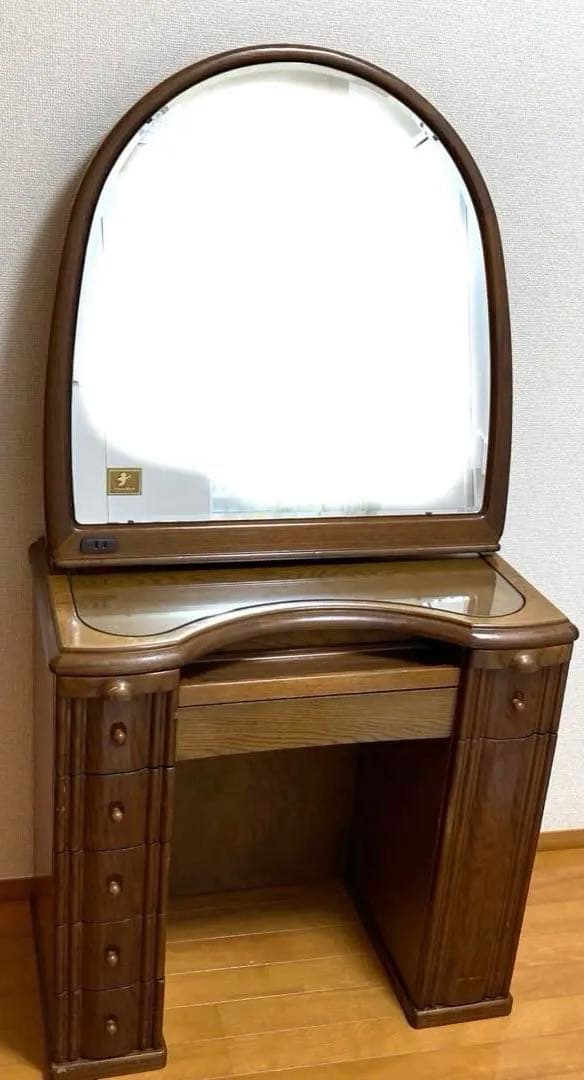 鏡台 ドレッサー 一面鏡 化粧台 レディース フランスミラー 昭和レトロ